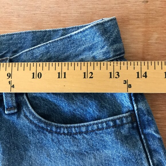 Uniqlo JW Anderson Wide Leg Jeans Women 23 Blue Mid Rise Medium Wash Stretch - Picture 10 of 11